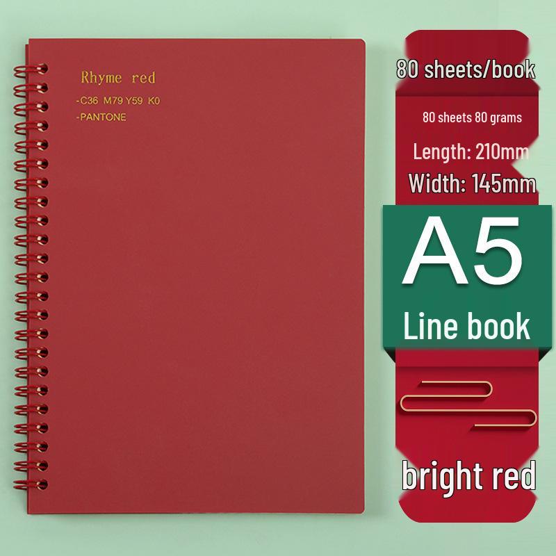 Retro Morandi A5 Spiral Notebook - Loose-Leaf Student Homework Notebook