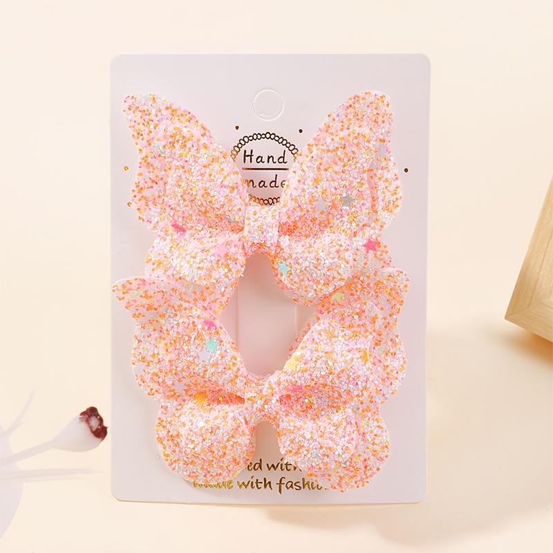 BABY BOWS 2Pcs/Set Glitter Butterfly Hair Clips for Women Girls Hairpins Children Cute Barrettes Kids Headwear Hair Accessories