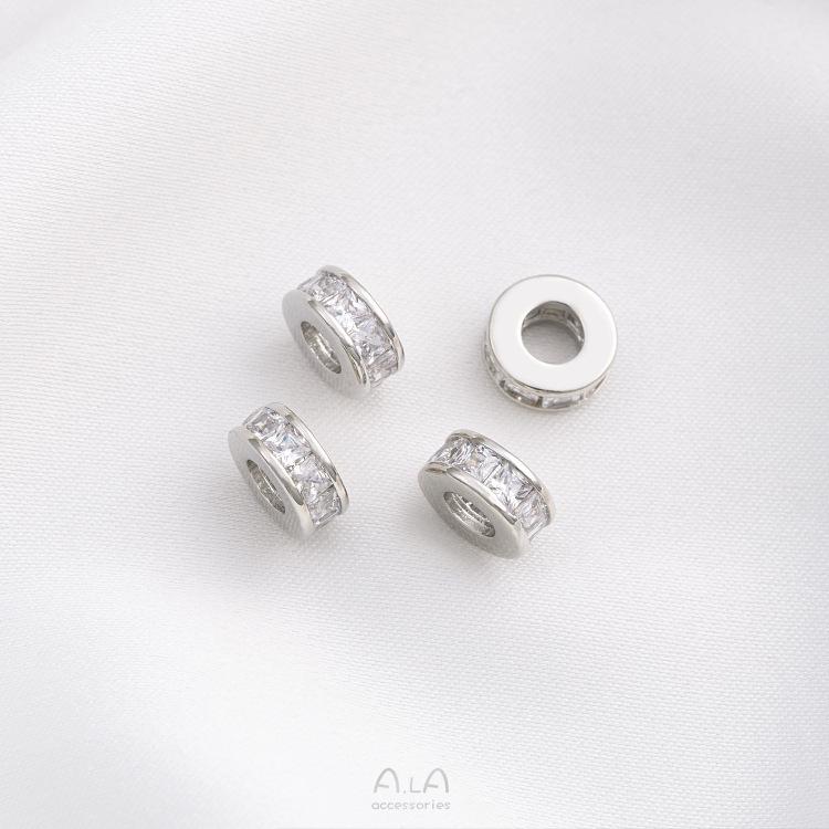 14K Gold-Plated Zircon Spacer Beads for DIY Jewelry