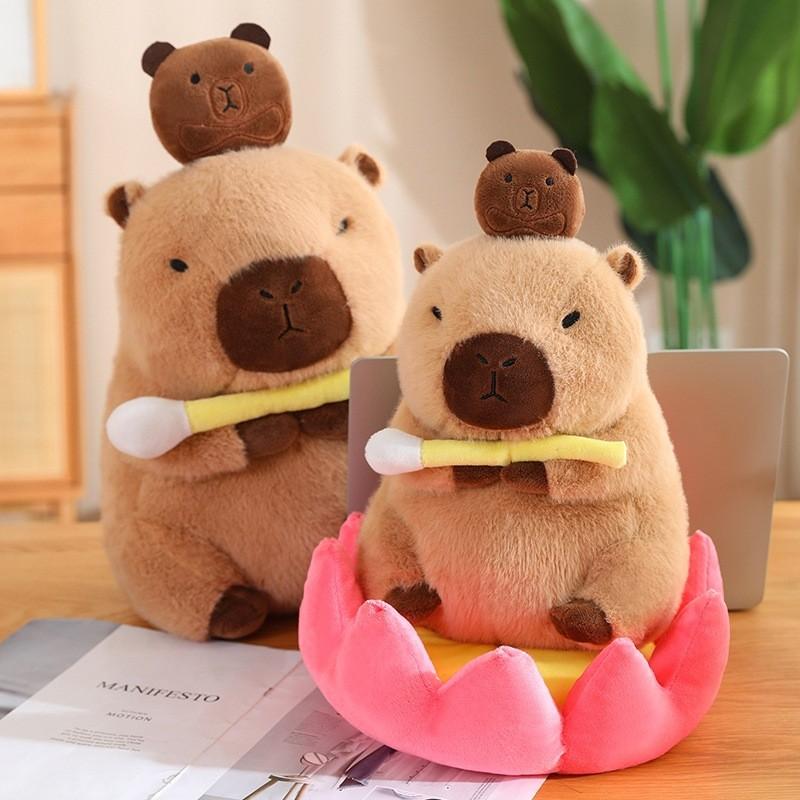 Plush Zen Capybara Lotus Seat Cushion Nezhathemed Stuffed Toy Birthday Gift
