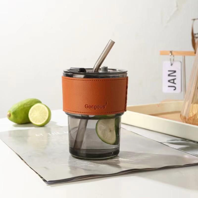 Trendy Bamboo Glass Cup: Stylish Women's Coffee & Beverage Gift