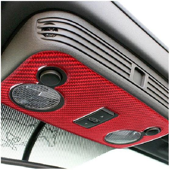 Front Reading Lights Cover Red Carbon Fiber Sticker For Ford 2009-2013 Mustang