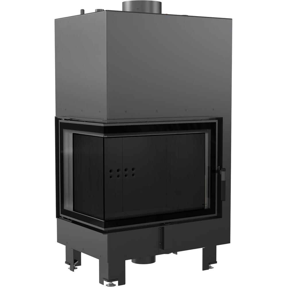 Water heating fireplace KRATKI MBZ Left 13 kW Ø 200 black thermotec lining