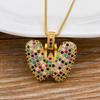Nidin Fashion Luxury 26 Letters Copper Zircon Pendant Necklace for Women Rainbow Initials Name Necklace Wedding Party Jewelry