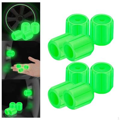 8x Osvětlené krytky ventilků pneumatik pro auto, kolo, motocykl, zelené