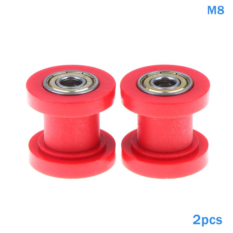 Motorbike Chain Tensioner Pulley 2Pcs 8MM 10MM Guide Wheels for Motocross Offroad Maintenance Performance Kit