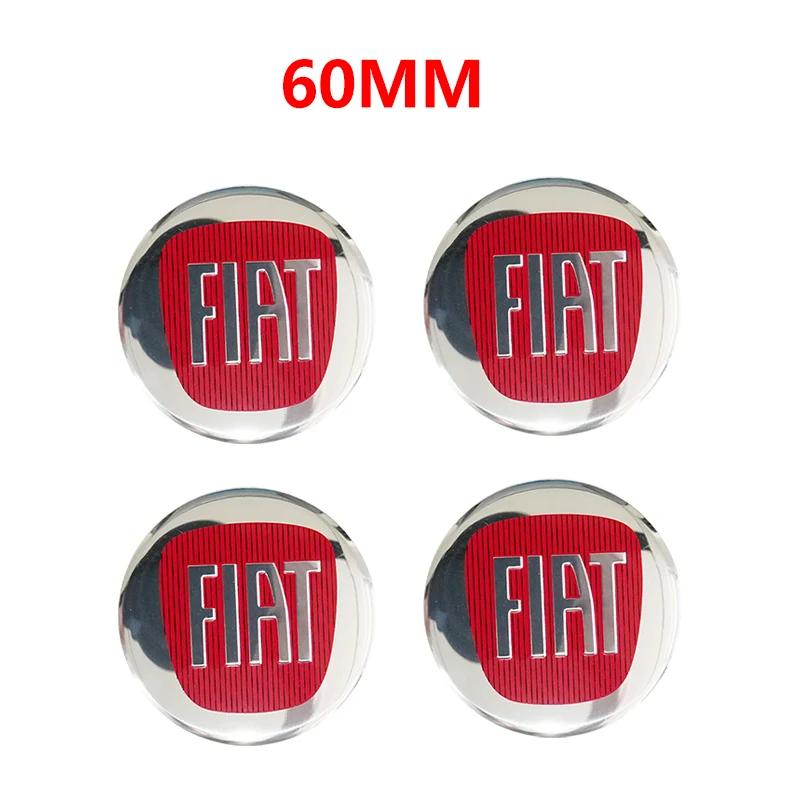 4pcs 65mm 60mm 3D logo car emblem Wheel Center Hub auto Rim refit dust-proof badge covers sticker styling accessories For FIAT