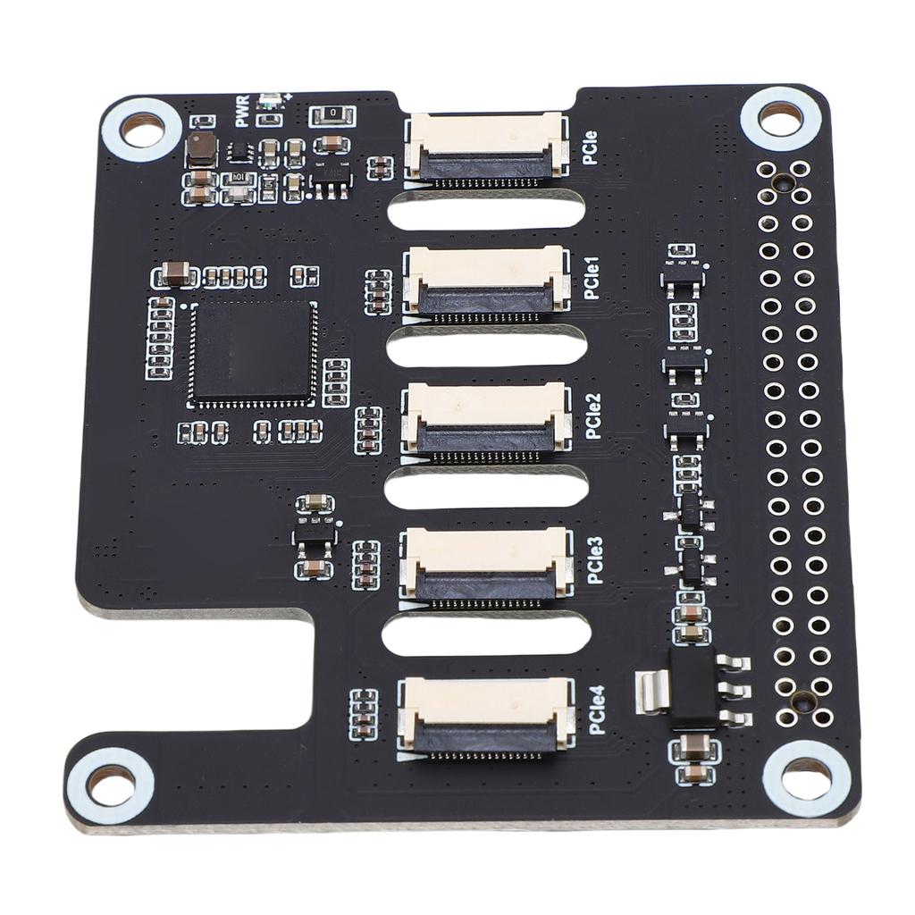 PCIe To 4 Ch PCIe FFC Adapter Board Fit for RasPi 5 PCIe Gen2  Pansion Module with 4 FFC Connectors Supports Multiple PCIe HAT  Ing