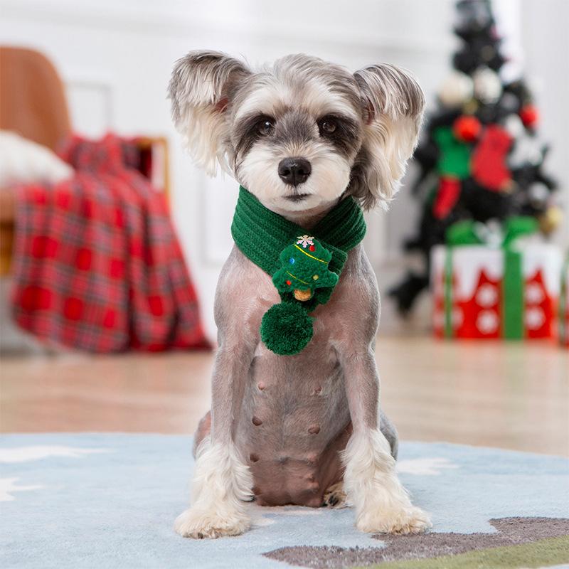 Cat Dog New Autumn and Winter Clothes Pet Scarf Collar Cat Cat Puppy Christmas Scarf Accessories Bib Hat