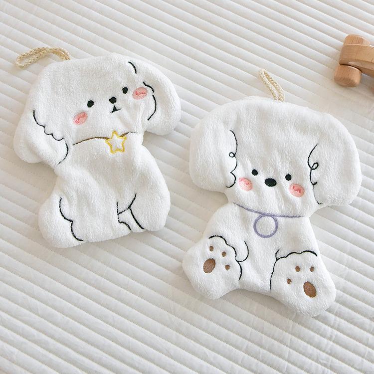 Absorbent Cartoon Children's Coral Fleece Dog Towel for Kitchen & Bathroom