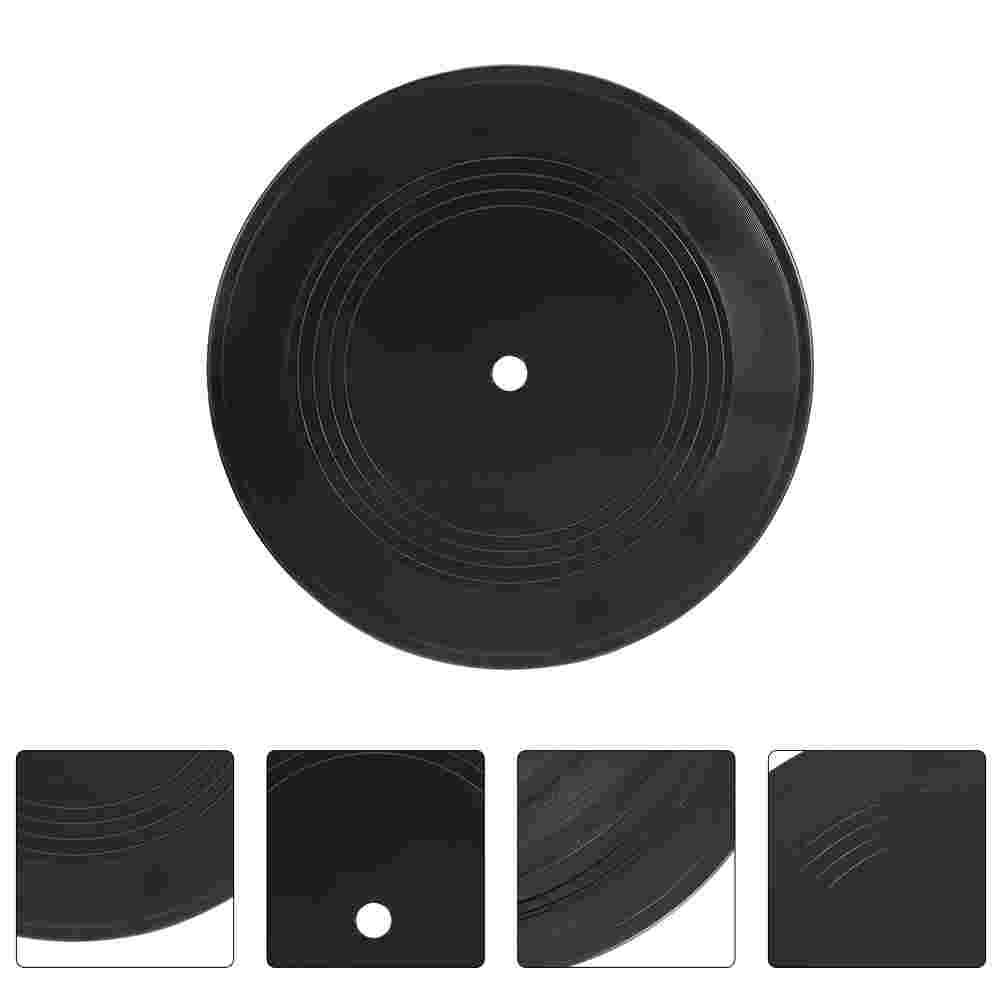 

3 Pcs Vinyl Record Decoration Blank Records Interior Adornments Home Bar Supplies Vintage Aesthetic Wall Retro Fake Gift 17.8X17.8X0.2CM чорний