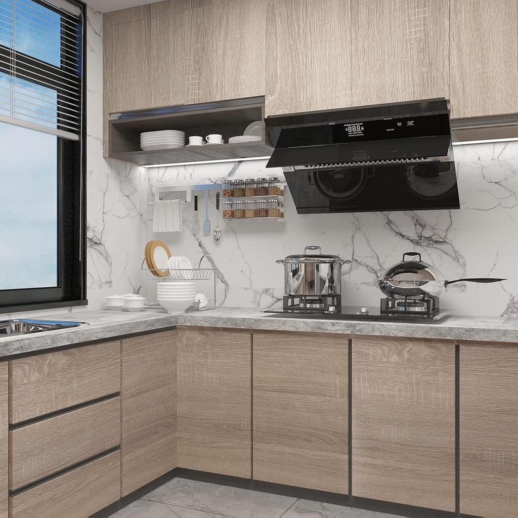 55cm Wide Wood Grain Home Decor Furniture Waterproof Vinyl Wall Sticker Self Adhesive PVC Wallpaper Kitchen Cabinet Door Sticker