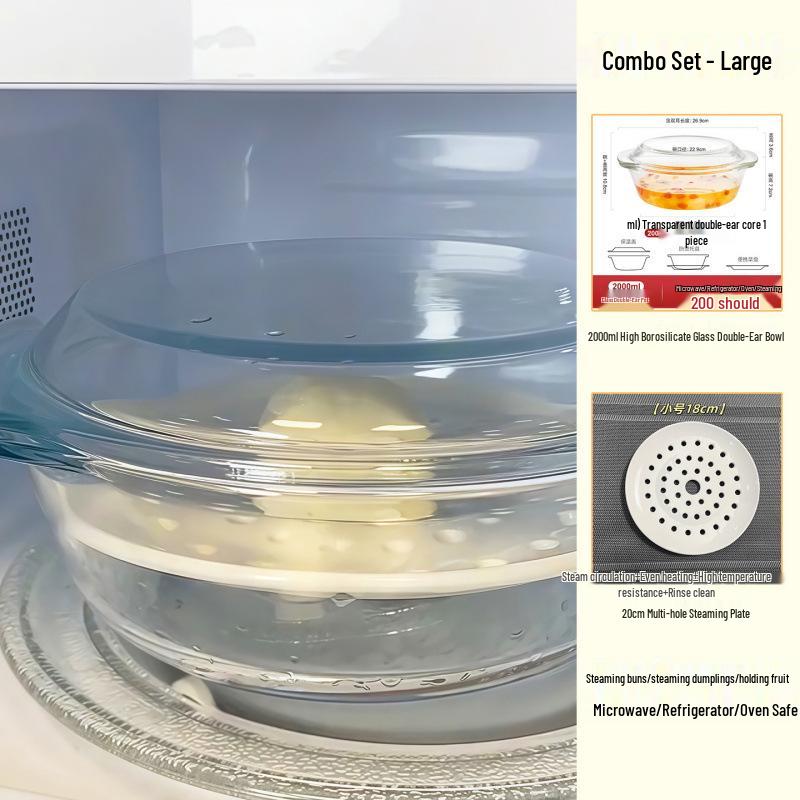 Multipurpose Ceramic Steamer Plate: Dumplings, Seafood, Fruit, and More