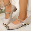 Damen flache Schuhe mit niedrigem Absatz Frühling & Herbst Damen Runde Spitze Flacher Ausschnitt Ein Riemen Rutschfest Damenschuhe Zapatos De Mujer