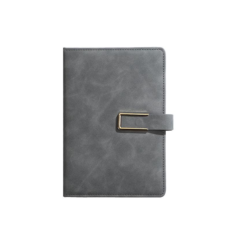 A5 Notepad Notebook Gift Set with U-Shaped Buckle, Leather Surface, Custom Logo for Business Meetings