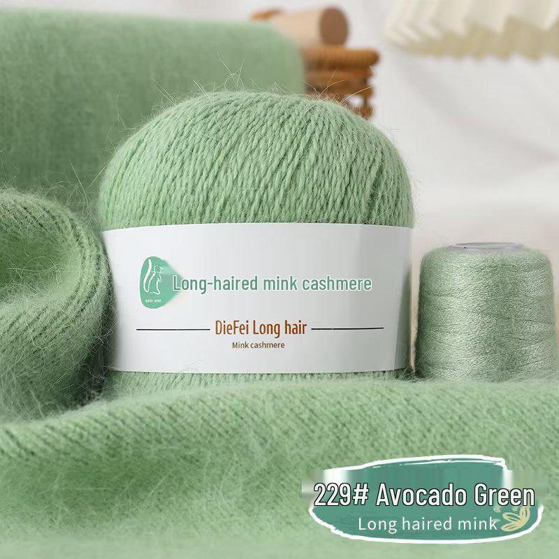 Long-Haired Mink Velvet and Cashmere Yarn: Hand/ Machine-Knitted, Medium-Thick