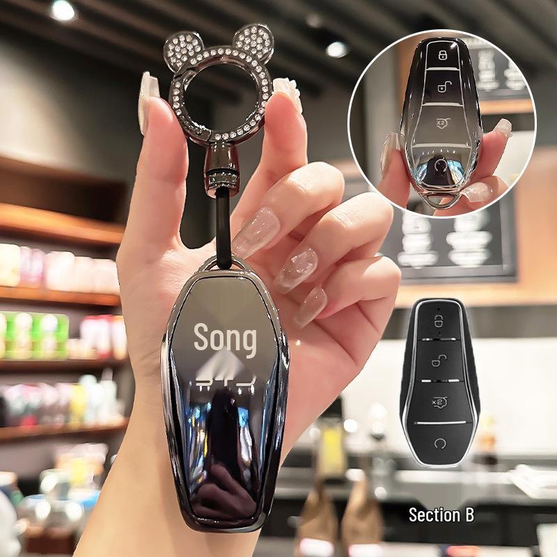 BYD Key Case for Han, Dolphin, Seagull, Mini, Yuan, Tang, Song Pro, and Qin Plus.