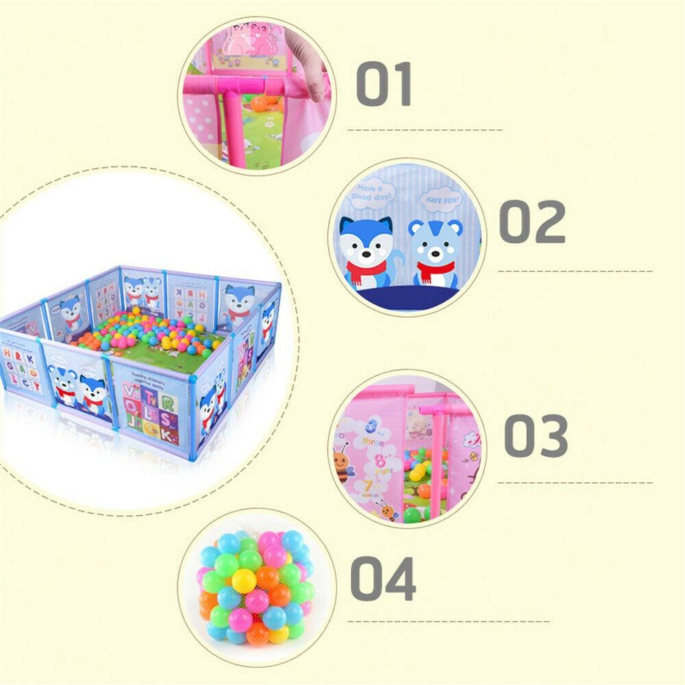 Plastic Folding Baby Safety Fence Baby Playpen Fence Pool Guard Protection Products Infant Crawling Guardrail Step 120*120*42CM