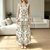 Women's Paisley Print Sleeveless Beach Maxi Dress Lightweight Flowy,Ideal for Lounge,Daily Casual & Social Occasions