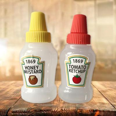 Sticle de ketchup de 2 bucăți, performanță de etanșare bună, multifuncțional, drăguț, portabil, recipient mic pentru sos pentru bucătărie