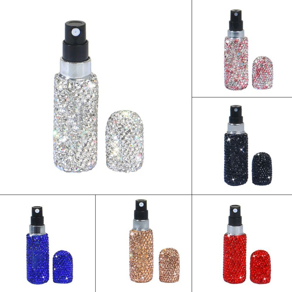 Portable Perfume Spray Bottle Rhinestone Inlaid Storage Container  Travel Accessories