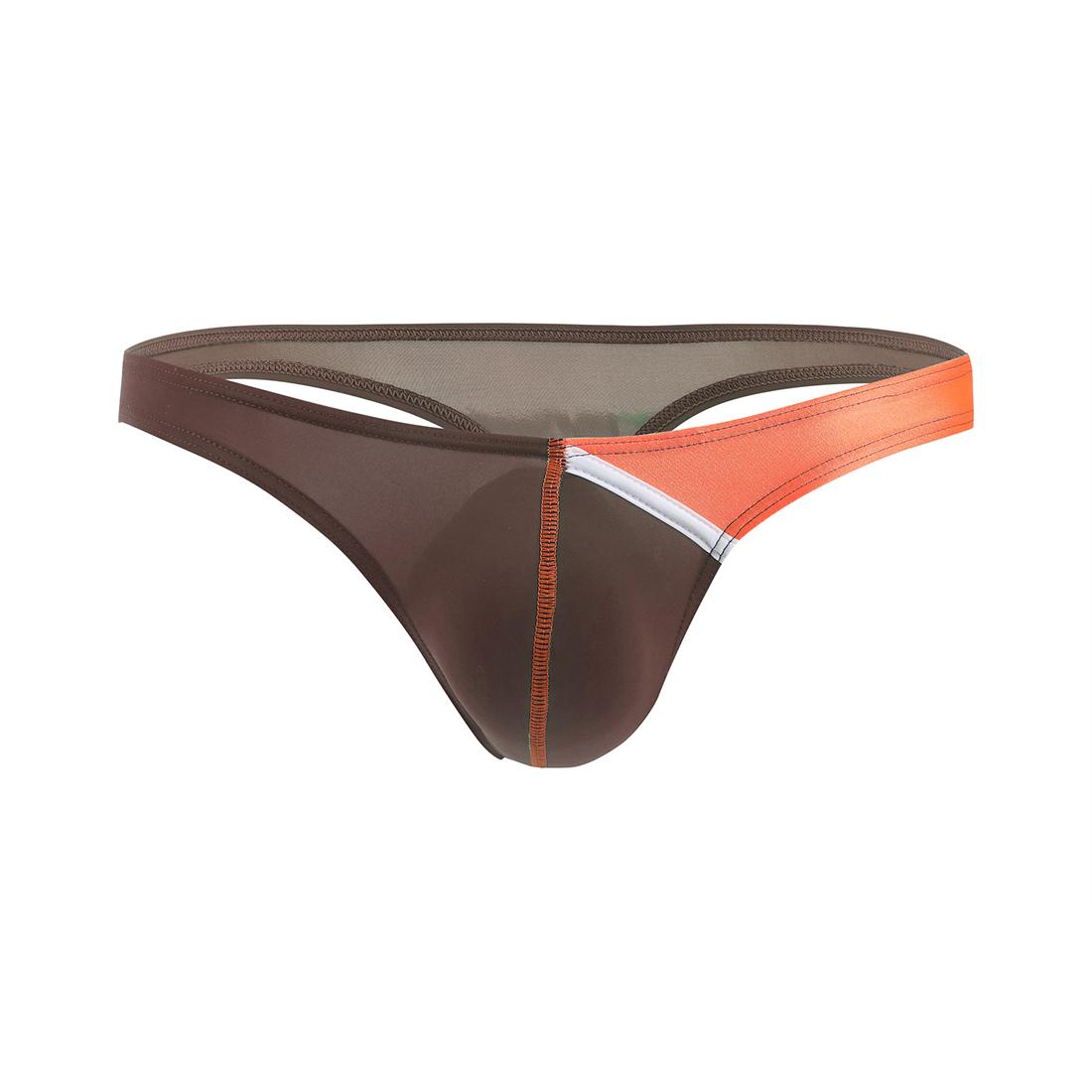 

Мужские сексуальные трусы с низкой посадкой, нижнее белье, выпуклая сумка, короткие шорты, трусы, U-образные выступающие тонкие ледяные стринги 2XL кофейный