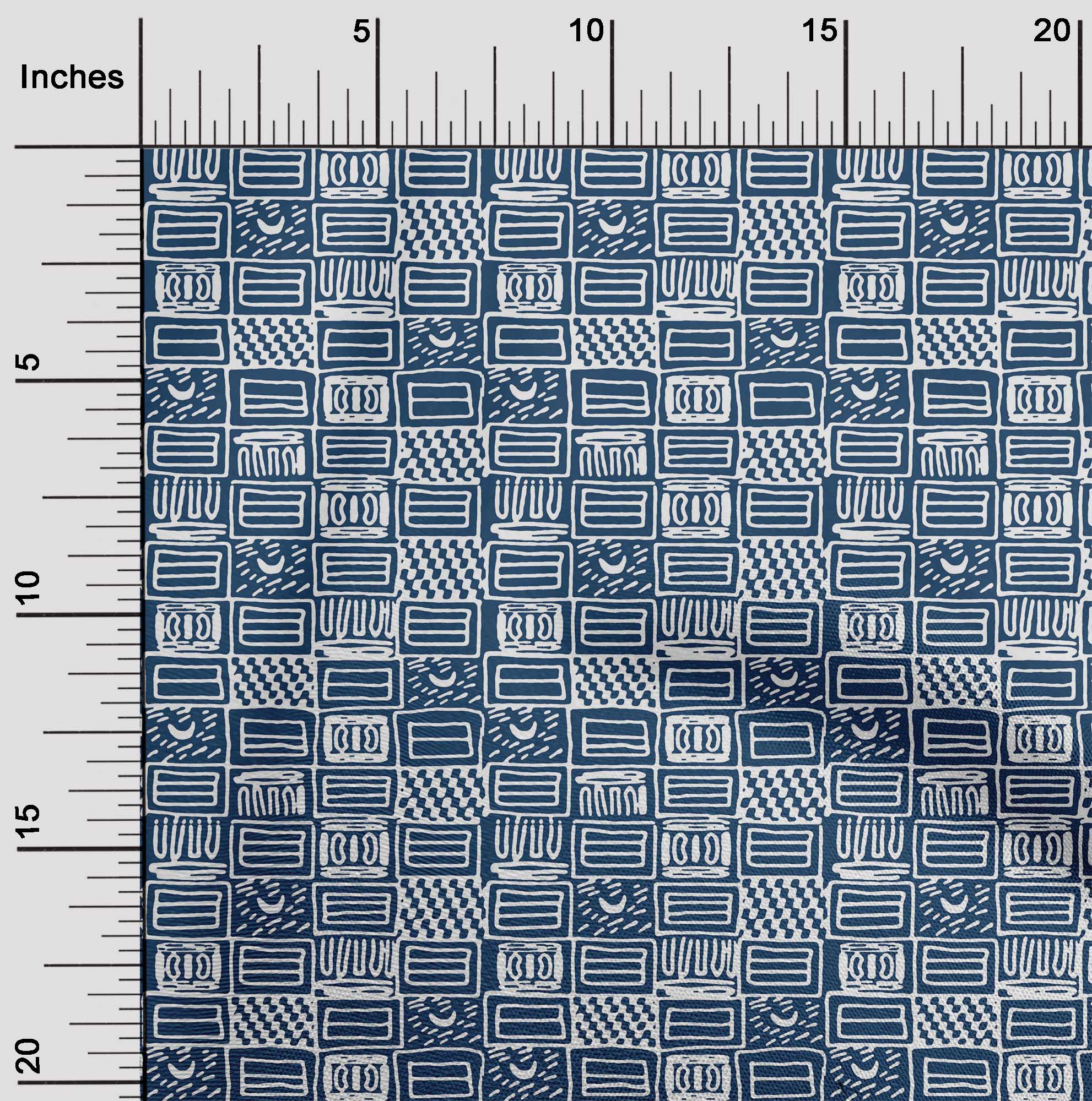 

oneOone Cotton Flex Dark Navy Blue Fabric Geometric African Sewing Fabric By The Yard Printed Diy Clothing Sewing Supplies 40 Inch 42 Inch Wide - Viscose Chiffon синій