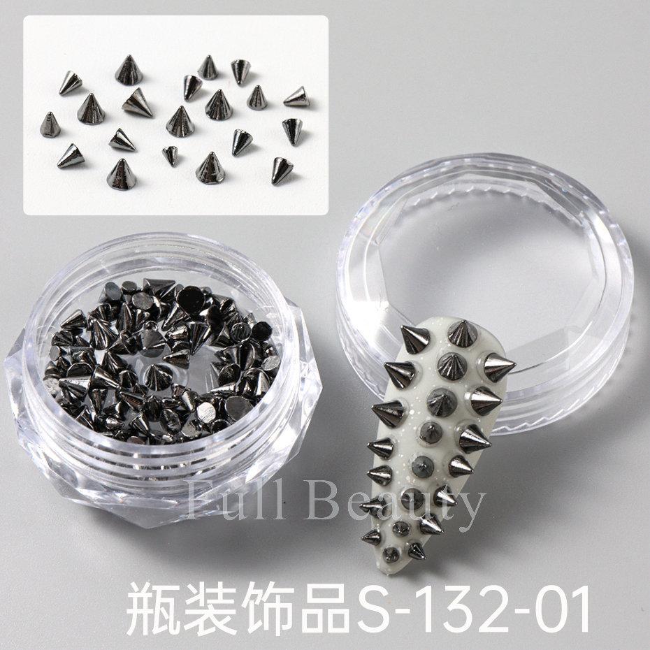 Nail Art Jewelry, Dark Punk Style Bullet Head Rivet Size Mixed Nail Decoration