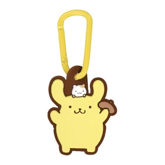 Skater Carabiner with Rubber Mascot Sanrio Pompompurin Plush Toy Girl ZELK1-A