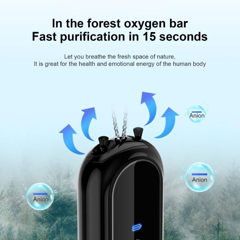 Nacken-Luftreiniger 700mAh Luftreinigungsgerät Wiederaufladbare Luftreiniger ABS-Textur Luftdesinfektor für Innen und Außen