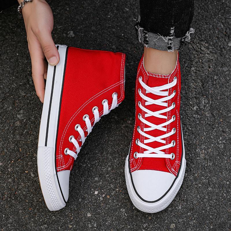 High-top canvas shoes men's Korean version trendy versatile student trendy shoes casual cloth shoes boys board shoes high-bang shoes men's shoes
