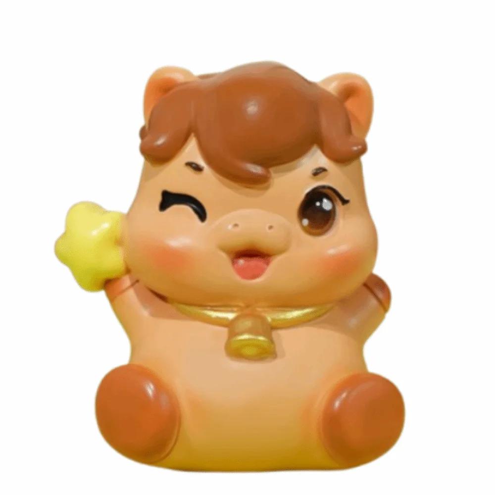 Creative Horse Tabletop Ornaments Portable Kawaii Cartoon Zodiac Horse Figurines Year of The Horse Sculpture Resin Horse Statue