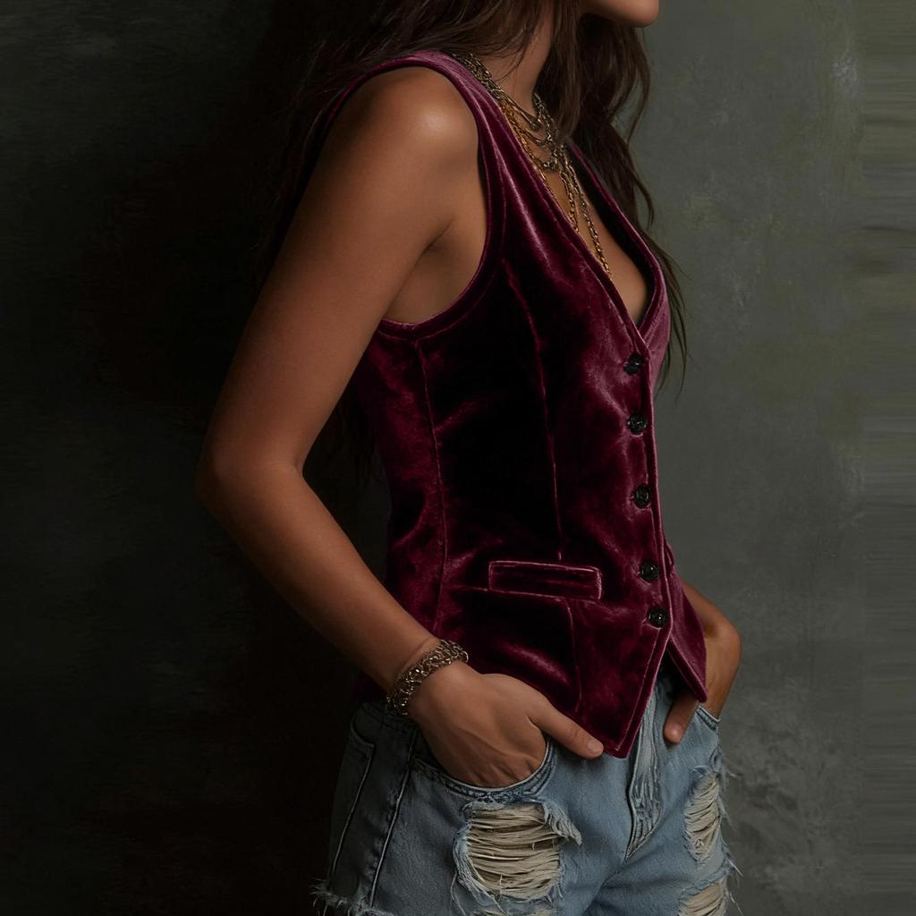 2026 Spring/Summer Women's Sleeveless Button Vest Tank Top - Sexy & Stylish