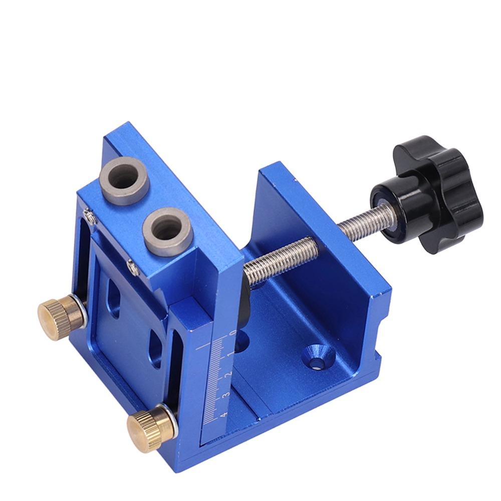 Aluminum Alloy Pocket Hole Jig Kit 15 Degree Angle Oblique Punch Fixture Woodworking Joinery