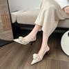 Pointed Flower High Heels Sandals for Women  Summer Fashion Sexy Pointed Toe Mules Shoes Woman Back Strap Party Dress Pumps