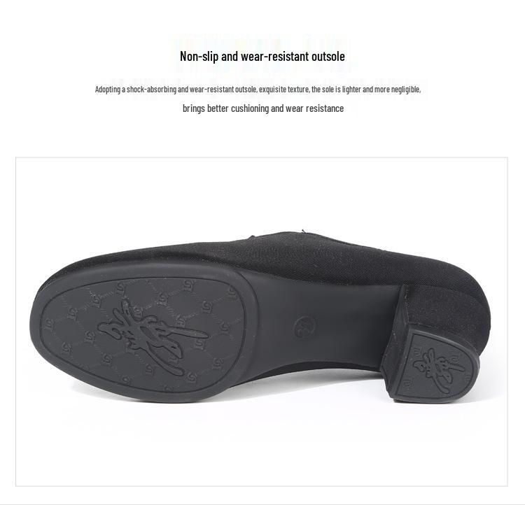 Women's Professional Latin Dance Shoes with Mid-High Heel and Soft Sole for Ballroom, Teacher Training, and Square Dancing.