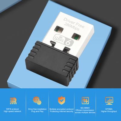 Wireless USB WiFi Adapter WiFi 6 Receiver Drive-free 300Mbps High-speed Transmission Strong Signal Plug-and-play WIFI Adapter