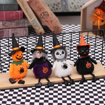 Halloween Decorations Plush Pumpkin Witch Doll Small Pendant Holiday Party Scene Atmosphere Setting Props