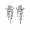 18k Gold Plated Star Tassel Zirconia Ear Clip Earrings: Fashionable and Elegant Design for Women