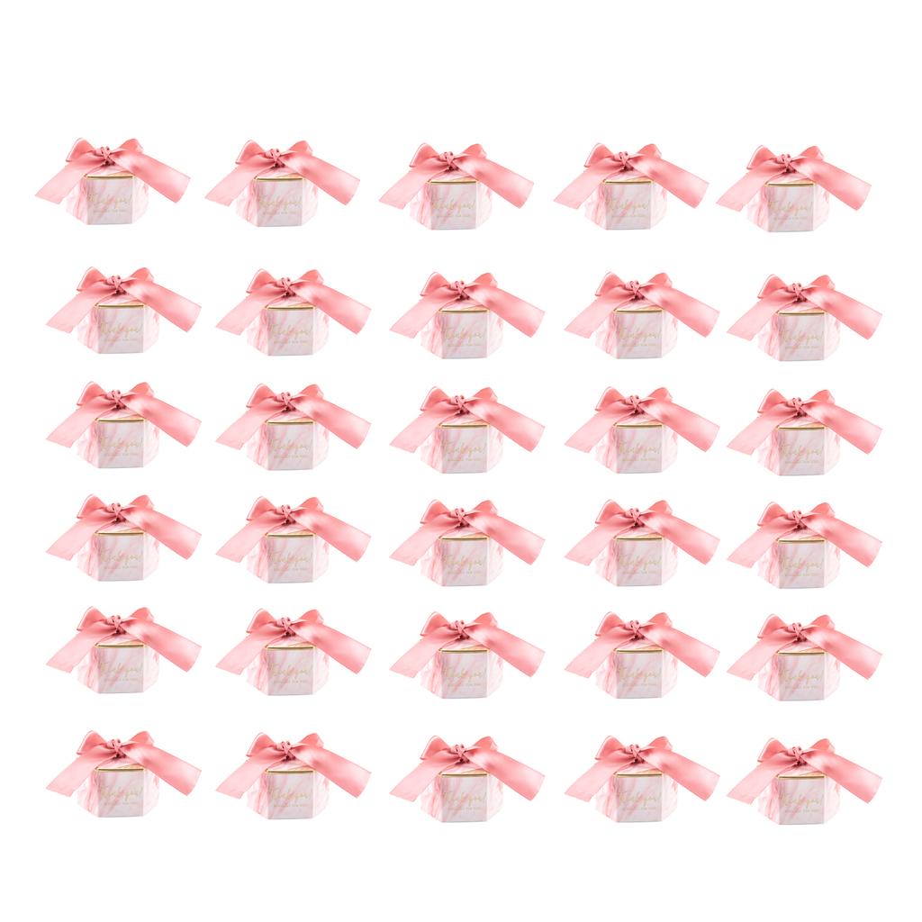 30 Pcs Candy Box Paper Gift Boxes Wedding Party Favors Ribbon