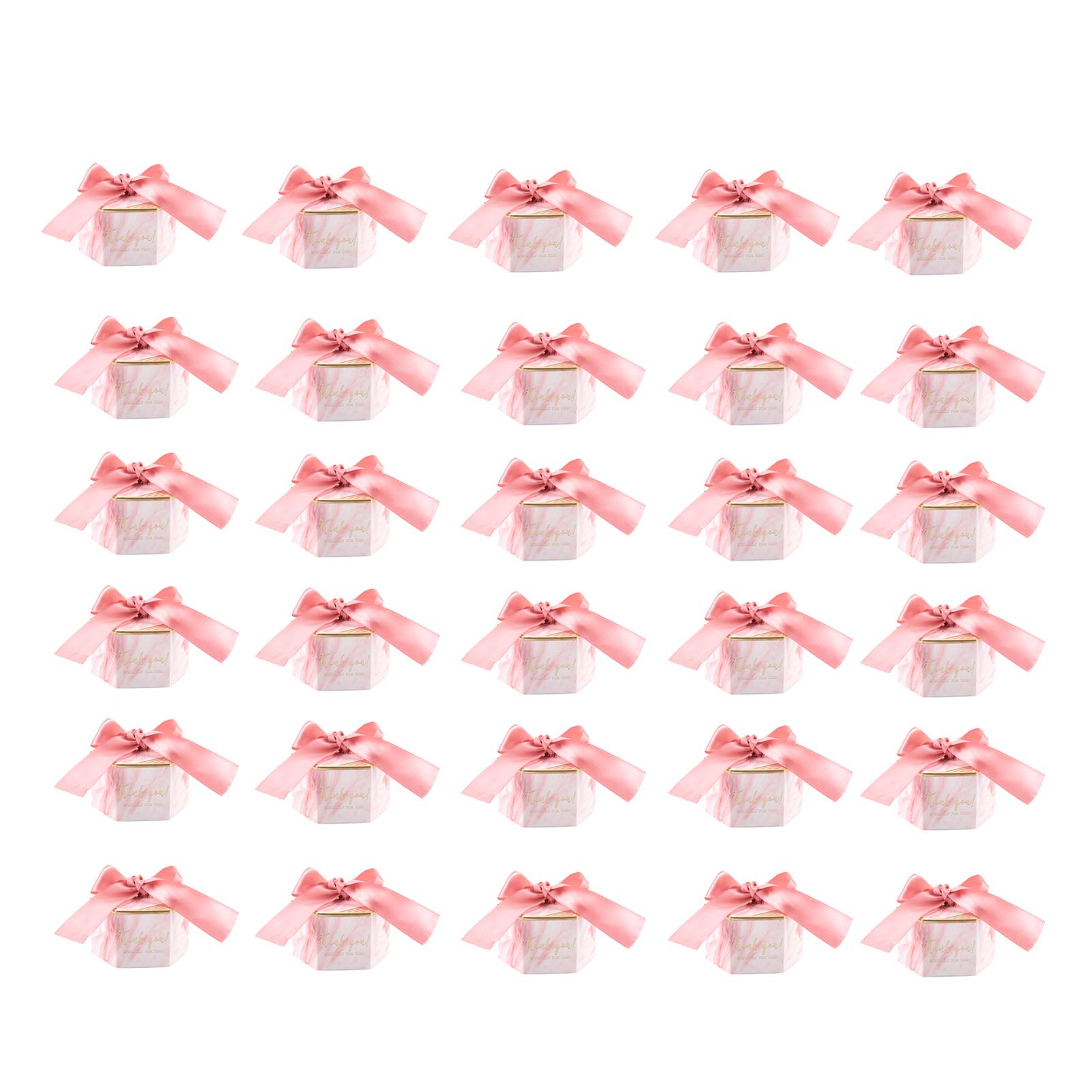 

30 шт. подарочные коробки для конфет, бумажные сувениры на свадьбу, лента (Золото)