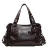 European & American Retro Solid Color PU Large Capacity Soft Leather Shoulder Tote