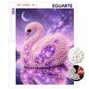 This Pearl Painting Kit Features 5D Pearls and a Galaxy Swan Mosaic Art Style. Designed for Elegant Home Wall Decoration.