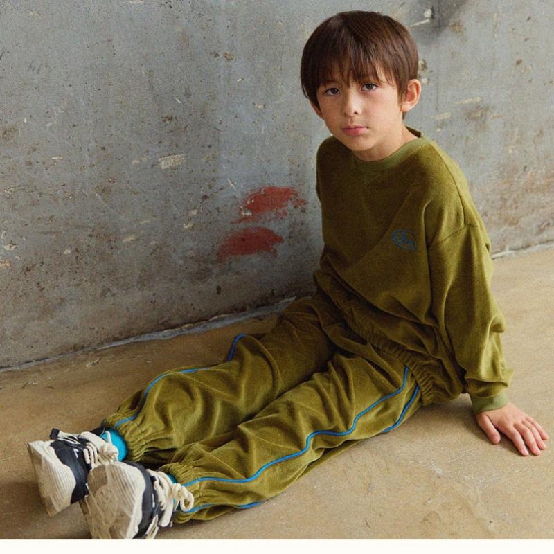 Olivan  Embroidered Piping Top And Bottom  2color