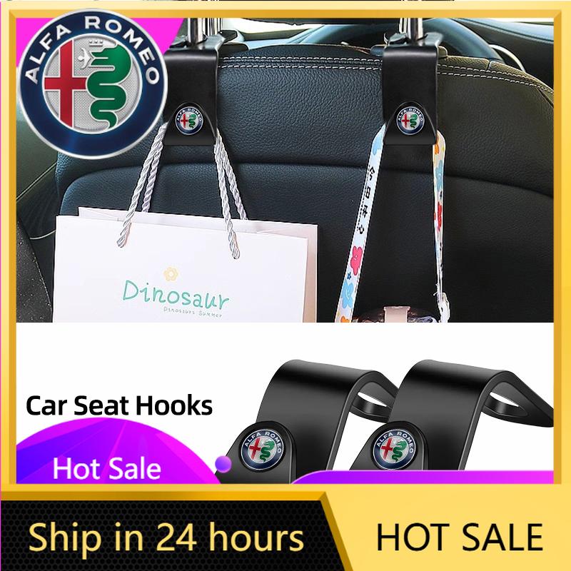 Car Stickers For Alfa Romeo 2Pcs ABS Car Styling Seat Back Hooks Accessories For Alfa Romeo Giulia Stelvio Giulietta 156 159 147