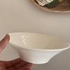 Jade Porcelain White Striped Trumpet Bowl: Versatile Ramen, Soup, and Rice Bowl - Japanese Style, Large Size