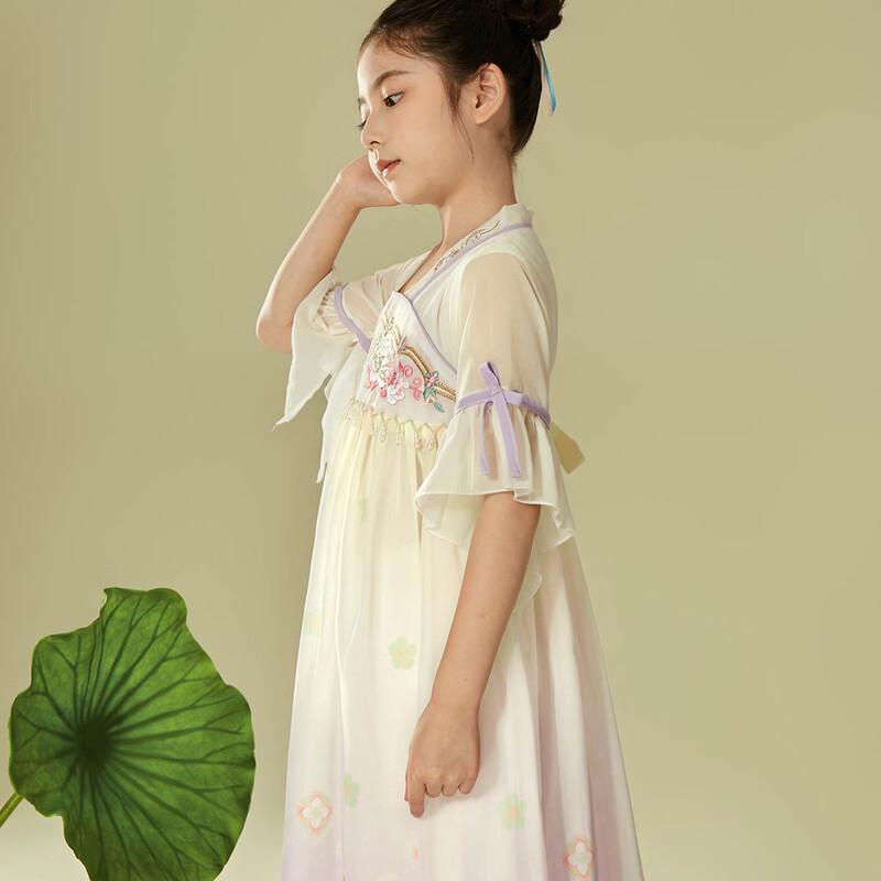 Girls' Princess Hanfu Embroidered Summer Dress