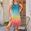 Women's Casual Fashion Breathable Vest With Pockets Vacation Gradient Dresses