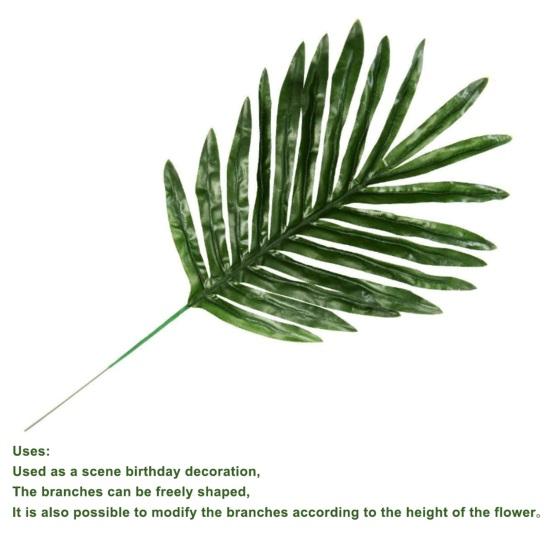 12Pcs Artificial Leaves Plastic Faux Cycad Leaves Dining Table Decor Fake Cycad