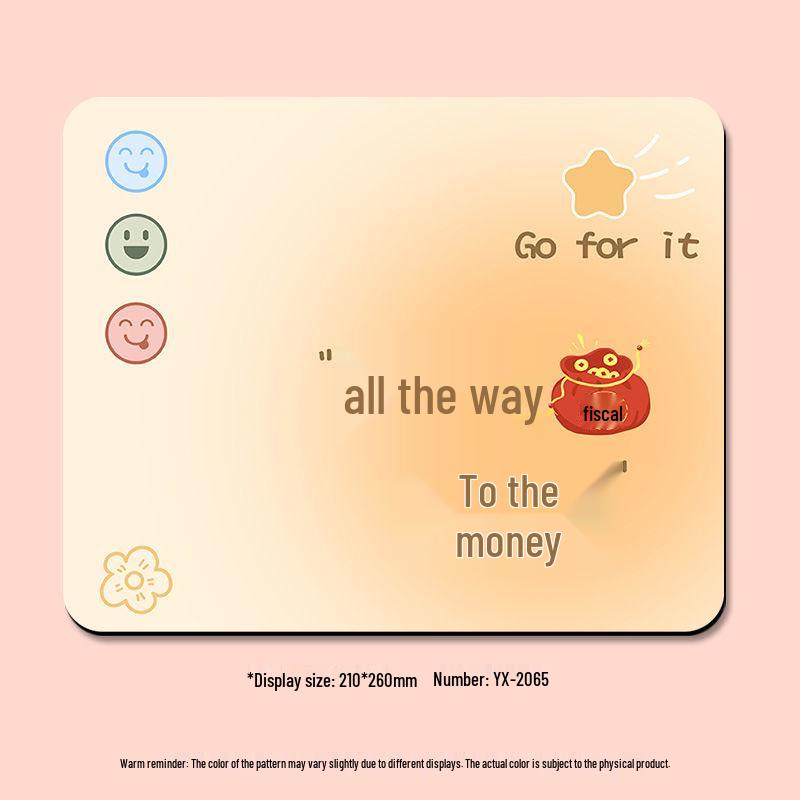 Motivational Cute Cartoon Non-Slip Mouse Pad for Home Office Use